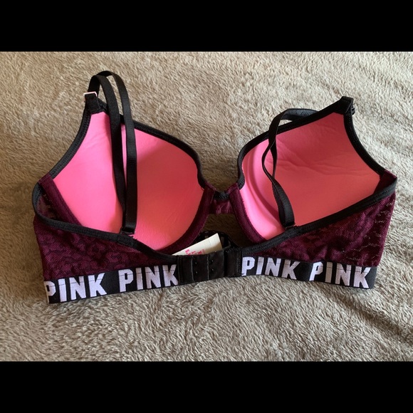 VS Bralette Bra Leopard Lace, Logo Band Push-up - Picture 2 of 4